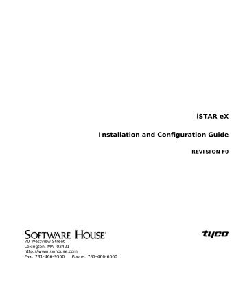 iSTAR eX Installation and Configuration Guide - Tyco Security ...