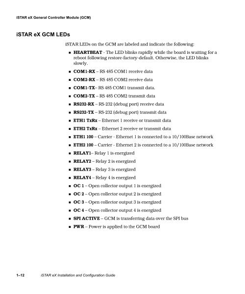 iSTAR eX Installation and Configuration Guide - Tyco Security ...