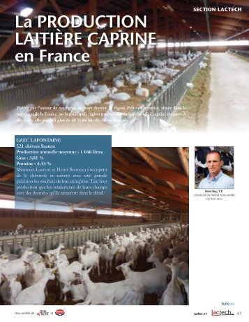 La prodUCTion LAiTiÃ¨re CAprine en france