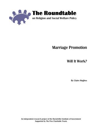 Marriage Promotion: Will It Work? - The Nelson A. Rockefeller ...