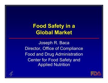 Food Safety in a Global Market - Quality Assurance Association