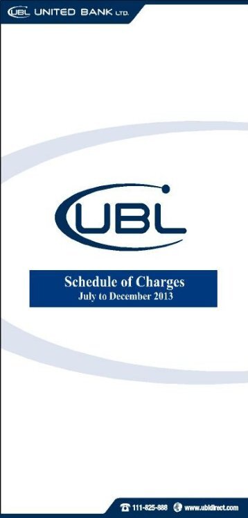 Schedule of charges - United Bank Limited