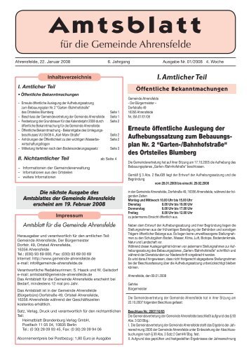 Amtsblatt - Gemeinde Ahrensfelde