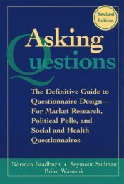 Asking Questions - The Definitive Guide To Questionnaire Design ...