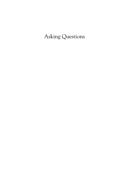 Asking Questions - The Definitive Guide To Questionnaire Design ...