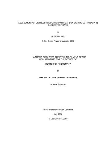 Assessment of distress associated with carbon dioxide euthanasia