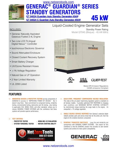 Generac Generator Sizing Chart Pdf