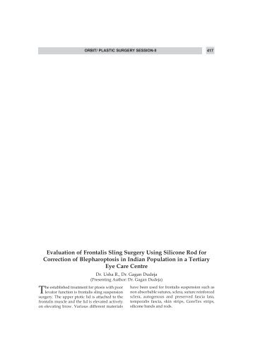 Evaluation of Frontalis Sling Surgery Using Silicone Rod for ...