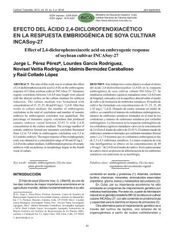 EFECTO DEL ÁCIDO 2,4-DICLOROFENOXIACÉTICO EN ... - SciELO