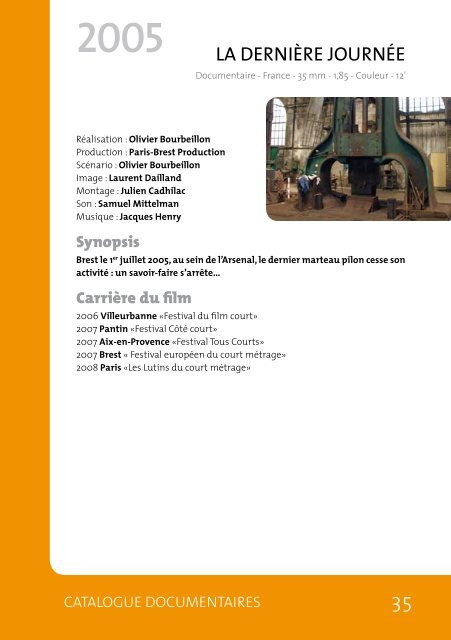 catalogue films documentaires 2010 - Le Mois du Film Documentaire