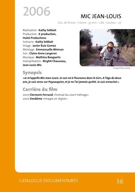 catalogue films documentaires 2010 - Le Mois du Film Documentaire