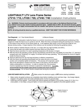 LTV10-40, 710-740 Lens Frame - Kim Lighting