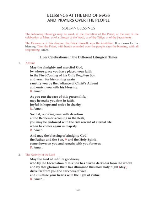 Solemn Blessings St. Patrick Catholic Church