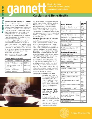 Fact Sheet - Gannett Health Services