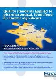 Quality standards applied to pharmaceutical, food, feed ... - Fecc