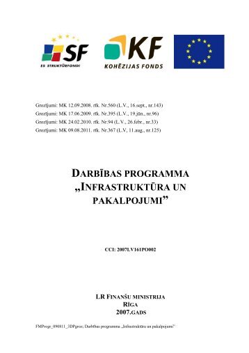 Darbības programma "Infrastruktūra un pakalpojumi" - ES fondi