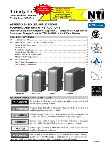 Trinity Lx Appendix B-Boiler Applications - NY Thermal Inc.