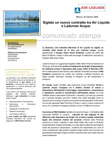 comunicato stampa - Air Liquide Italia