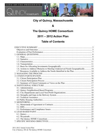 2011-12 Action Plan - City of Quincy