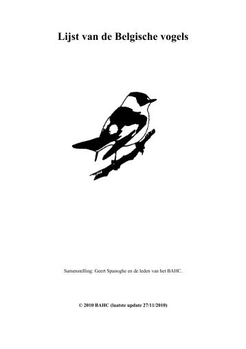 Lijst van Belgische vogels oktober 2010.pdf - Bahc.be