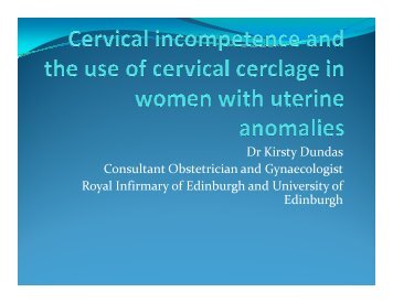 Dr Kirsty Dundas Consultant Obstetrician and Gynaecologist ... - eshre