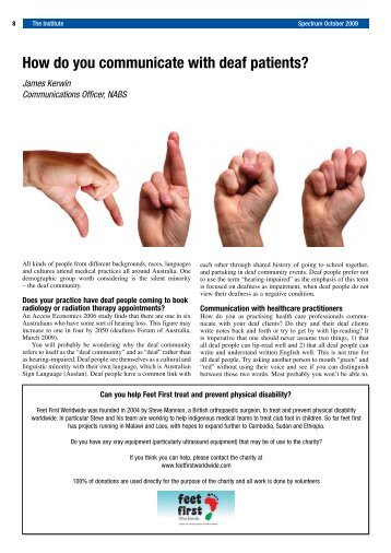 How do you communicate with deaf patients? - Minnis Journals