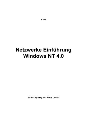 Netzwerke EinfÃ¼hrung Windows NT 4.0