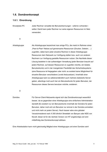 Netzwerke EinfÃ¼hrung Windows NT 4.0