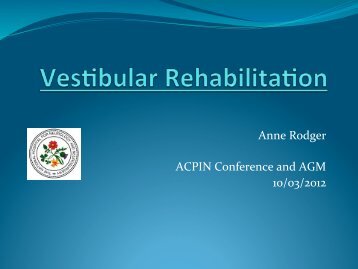 Vestibular rehabilitation - acpin