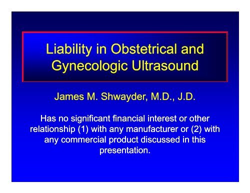 Liability in Obstetrical and Gynecologic Ultrasound - Cmebyplaza.com