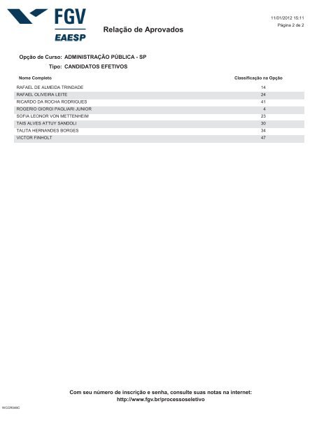 RelaÃ§Ã£o de Aprovados para MatrÃ­cula