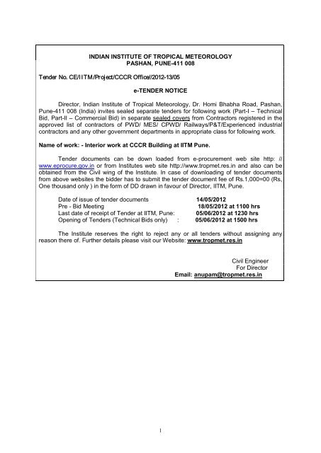 Interior Work At Cccr Building At Iitm Pune Indian Institute Of