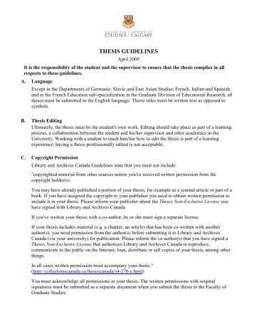 university of calgary faculty of graduate studies thesis guidelines university of calgary faculty of graduate studies thesis guidelines