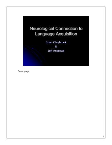 Neurological Connection to Language Acquisition