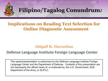 Filipino/Tagalog Conundrum: Implications on Reading Text ...