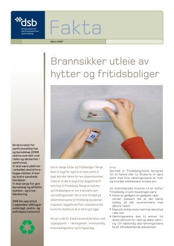 Brannsikker utleie av hytter og fritidsboliger - Direktoratet for ...