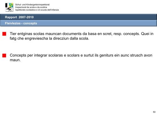 Rapport 2007-2010 - Scola populara Disentis/MustÃ©r