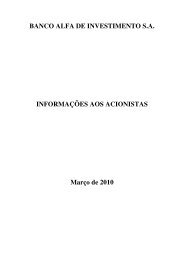 BANCO ALFA DE INVESTIMENTO S.A. INFORMAÃÃES AOS ...