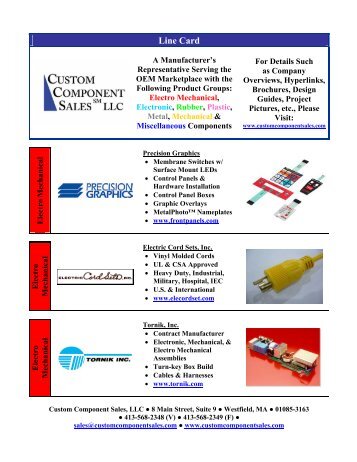 Line Card - Custom Component Sales, LLC