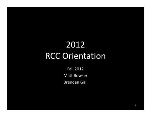 RCC Orientation Presentation - USC Student Affairs Information ...