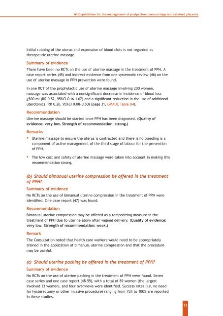 WHO guidelines for the management of postpartum haemorrhage ...