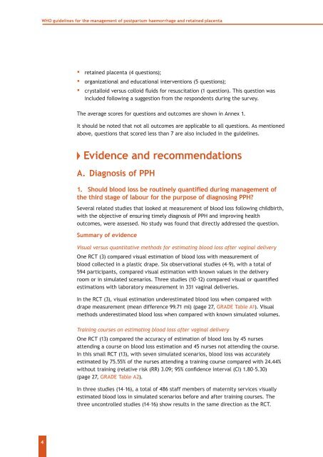 WHO guidelines for the management of postpartum haemorrhage ...