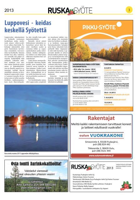 Tervetuloa nauttimaan - PudasjÃ¤rvi-lehti ja VKK-Media Oy