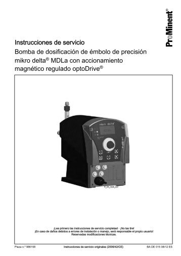 Bomba de dosificaciÃ³n de Ã©mbolo de precisiÃ³n mikro ... - ProMinent