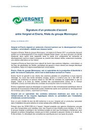 Signature d'un protocole d'accord entre Vergnet et Eneria, filiale du ...