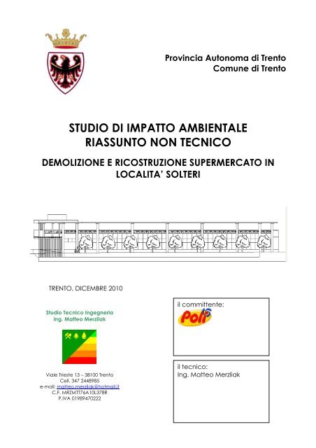 studio di impatto ambientale riassunto non tecnico - Valutazione ...