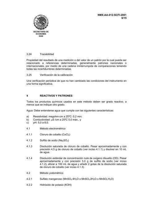 NMX-AA-012-SCFI-2001 ANÁLISIS DE AGUA - DETERMINACIÓN ...