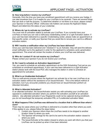 LincPass Applicants - USDA HSPD-12 Information