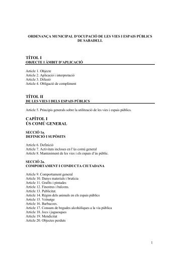 TITOL 1 - Ajuntament de Sabadell