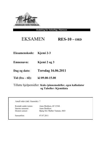 EKSAMEN RES-10 - ORD